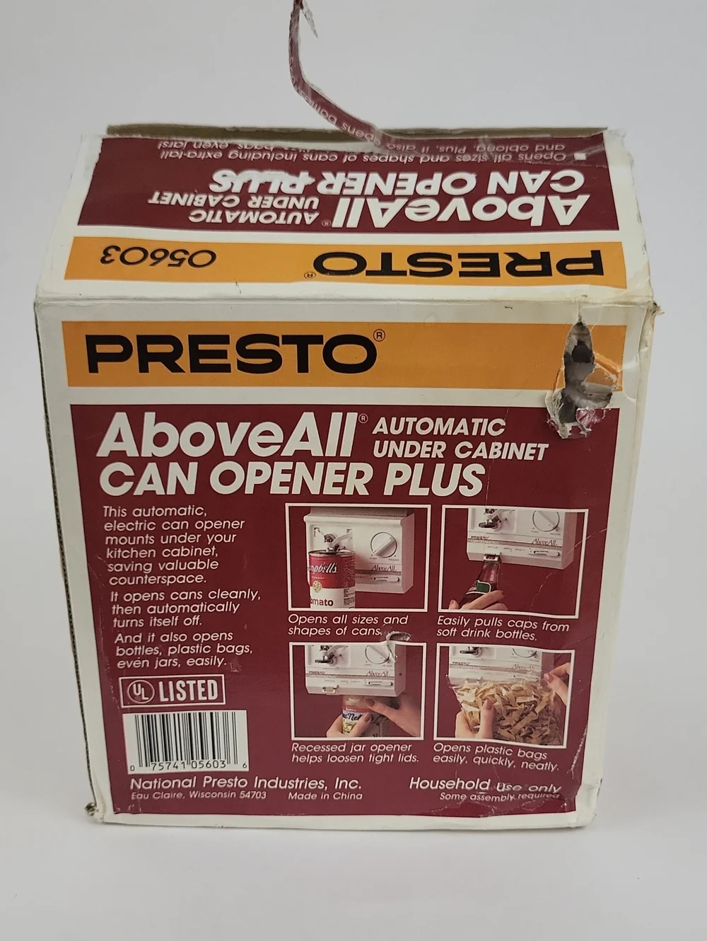 NEW Presto AboveAll Under Cabinet Automatic Can Opener Plus 05600 Open Box